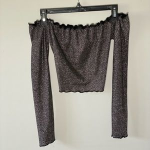 Sparkly Off The Shoulder Crop Top